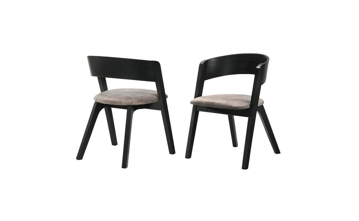 LCJASIBRBL  JACKIE MID-CENTURY UPHOLSTERED DINING CHAIRS IN BLACK FINISH - SET OF 2