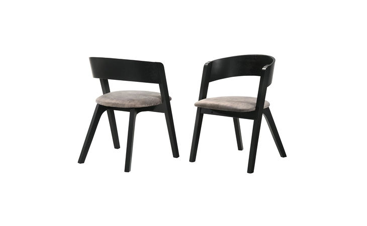 LCJASIBRBL JACKIE MID-CENTURY UPHOLSTERED DINING CHAIRS IN BLACK FINISH - SET OF 2 ARMEN LIVING  LCJASIBRBL