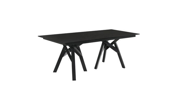 LCCODIBL CORTINA 79 MID-CENTURY MODERN BLACK WOOD DINING TABLE WITH BLACK LEGS ARMEN LIVING  LCCODIBL