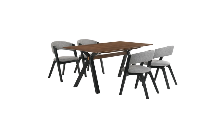 SETLRDIBLK5B  LAREDO AND ROWAN 5 PIECE BLACK RECTANGULAR DINING SET