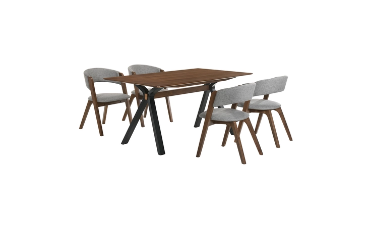 SETLRDIWA5B LAREDO AND ROWAN 5 PIECE WALNUT RECTANGULAR DINING SET ARMEN LIVING  SETLRDIWA5B