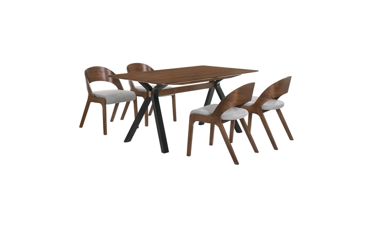 SETLRDIWA5C LAREDO AND POLLY 5 PIECE WALNUT RECTANGULAR DINING SET ARMEN LIVING  SETLRDIWA5C