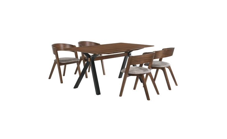 SETLRDIWA5E LAREDO AND JACKIE 5 PIECE WALNUT RECTANGULAR DINING SET ARMEN LIVING  SETLRDIWA5E