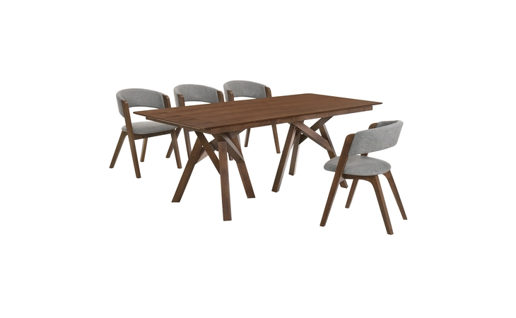 SETCODIWA5B  CORTINA AND ROWAN 5 PIECE WALNUT RECTANGULAR DINING SET