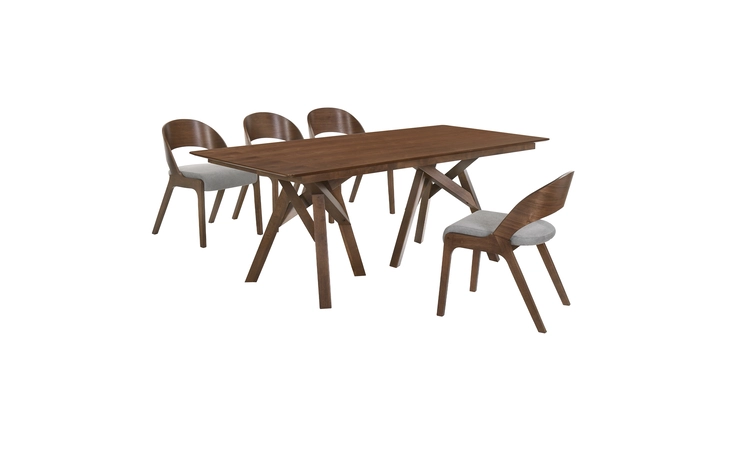 SETCODIWA5C CORTINA AND POLLY 5 PIECE WALNUT RECTANGULAR DINING SET ARMEN LIVING  SETCODIWA5C