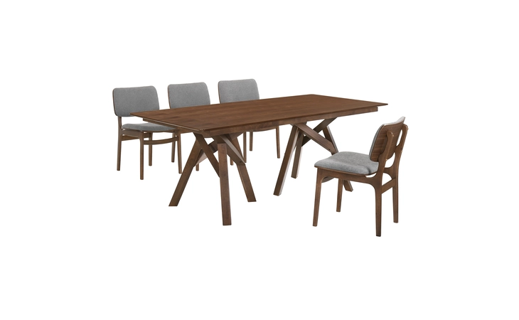 SETCODIWA5D CORTINA AND LIMA 5 PIECE WALNUT RECTANGULAR DINING SET ARMEN LIVING  SETCODIWA5D