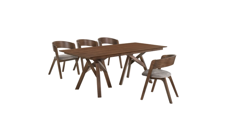 SETCODIWA5E  CORTINA AND JACKIE 5 PIECE WALNUT RECTANGULAR DINING SET