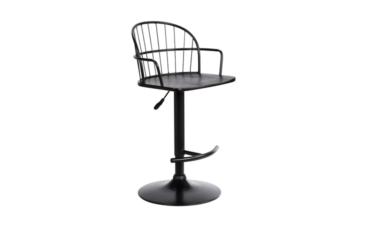 LCEWBABLBL  EDWARD ADJUSTABLE BLACK WOOD AND METAL BARSTOOL