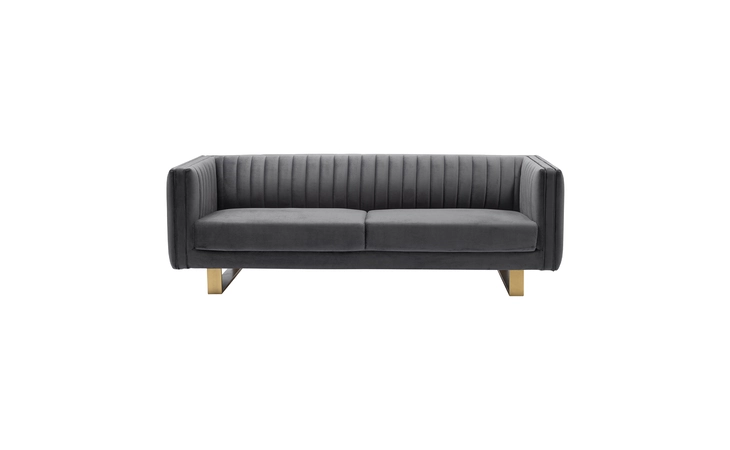 LCDH3GREY DELILAH DARK GRAY VELVET SOFA WITH MATTE GOLD LEGS ARMEN LIVING  LCDH3GREY