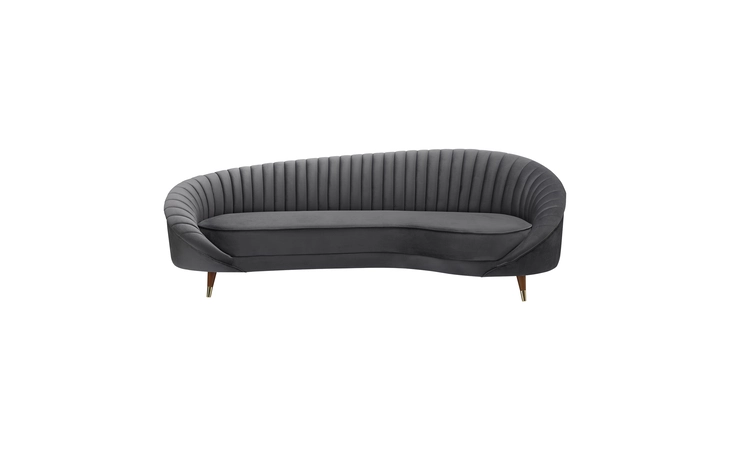 LCKR3GREY KARISMA DARK GRAY CURVED VELVET SOFA ARMEN LIVING  LCKR3GREY