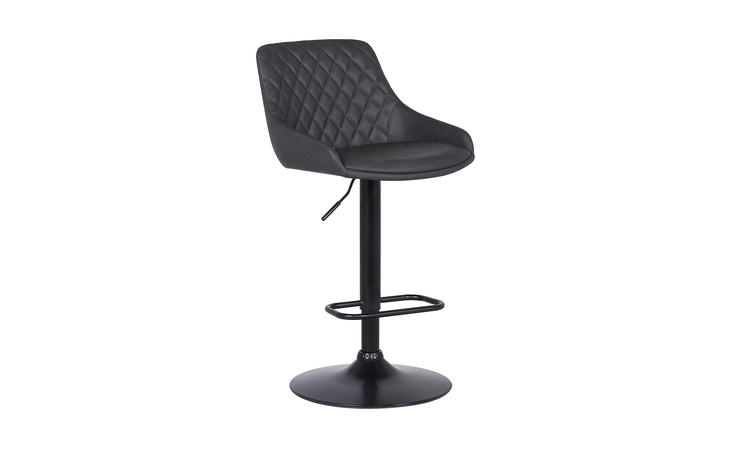 LCANSWBABLGR ANIBAL ADJUSTABLE HEIGHT SWIVEL GRAY FAUX LEATHER AND BLACK METAL BAR STOOL ARMEN LIVING  LCANSWBABLGR