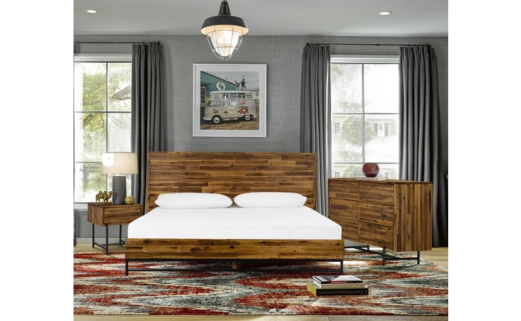 SETCUBDKG3A CUSCO 3 PIECE ACACIA KING BED AND NIGHTSTANDS BEDROOM SET ARMEN LIVING  SETCUBDKG3A
