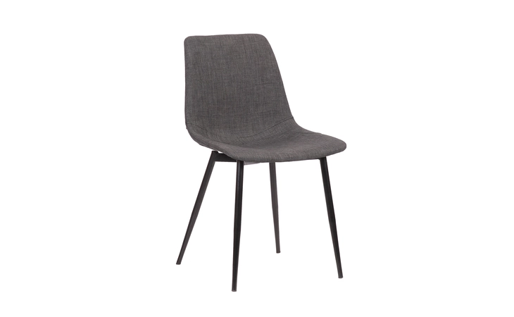 LCMOCHCH  MONTE CONTEMPORARY DINING CHAIR IN CHARCOAL FABRIC WITH BLACK POWDER COATED METAL LEGS