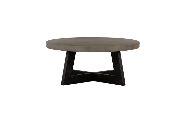 LCCHCOCC CHESTER MODERN CONCRETE AND ACACIA ROUND COFFEE TABLE ARMEN LIVING  LCCHCOCC