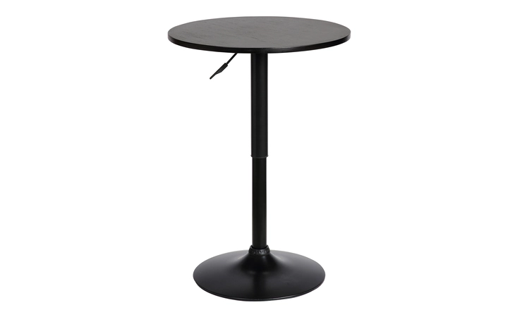 LCBEPUBLK  BENTLEY ADJUSTABLE PUB TABLE IN BLACK BRUSHED WOOD AND BLACK METAL FINISH