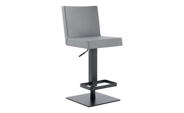 LCLGSWBAMBGR LEGACY ADJUSTABLE HEIGHT SWIVEL GRAY FAUX LEATHER AND BLACK METAL BAR STOOL ARMEN LIVING  LCLGSWBAMBGR