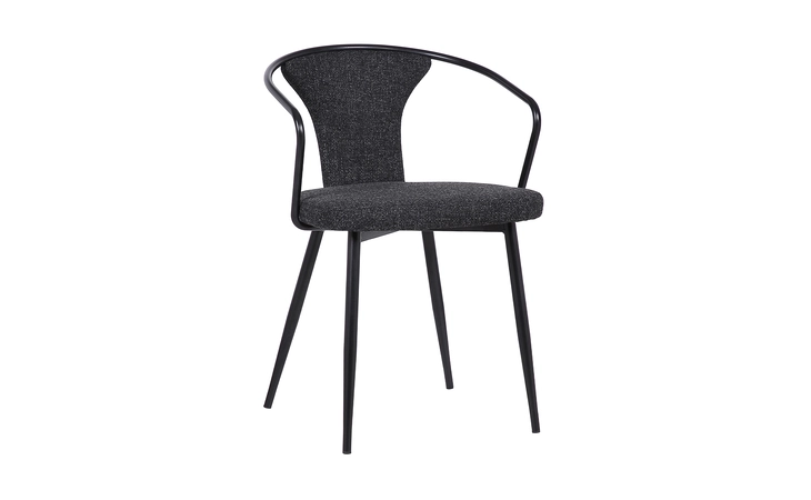 LCFCSIBLBL  FRANCIS CONTEMPORARY DINING CHAIR IN BLACK POWDER COATED FINISH AND BLACK FABRIC