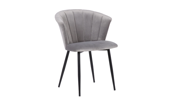 LCLUCHBLGREY  LULU CONTEMPORARY DINING CHAIR IN BLACK POWDER COATED FINISH AND GRAY VELVET