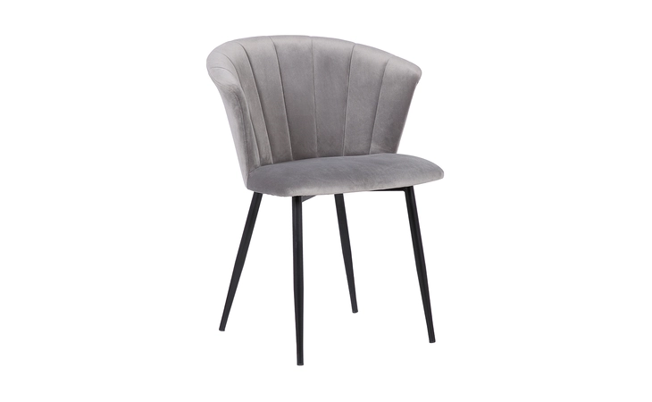 LCLUCHBLGREY LULU CONTEMPORARY DINING CHAIR IN BLACK POWDER COATED FINISH AND GRAY VELVET ARMEN LIVING  LCLUCHBLGREY