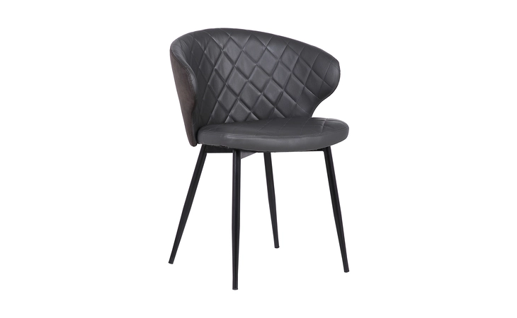 LCAVSIBLGR  AVA CONTEMPORARY DINING CHAIR IN BLACK POWDER COATED FINISH AND GRAY FAUX LEATHER
