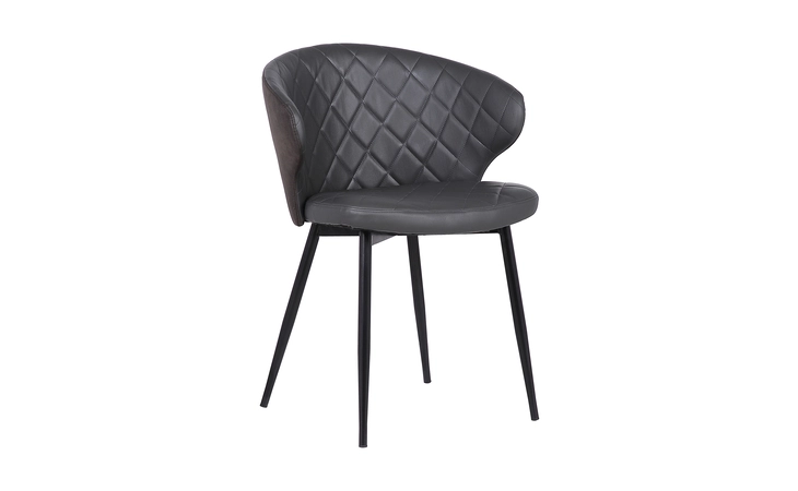 LCAVSIBLGR AVA CONTEMPORARY DINING CHAIR IN BLACK POWDER COATED FINISH AND GRAY FAUX LEATHER ARMEN LIVING  LCAVSIBLGR