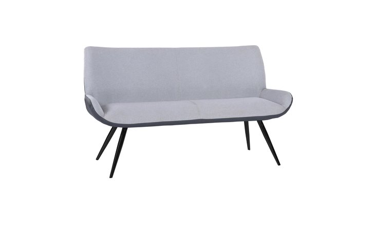 LCCDBEBG  CORONADO CONTEMPORARY BENCH IN BRUSHED GRAY POWDER COATED FINISH AND GRAY FABRIC