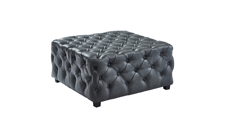 LCTSOTPUGR TAURUS CONTEMPORARY OTTOMAN IN GRAY FAUX LEATHER WITH WOOD LEGS ARMEN LIVING  LCTSOTPUGR