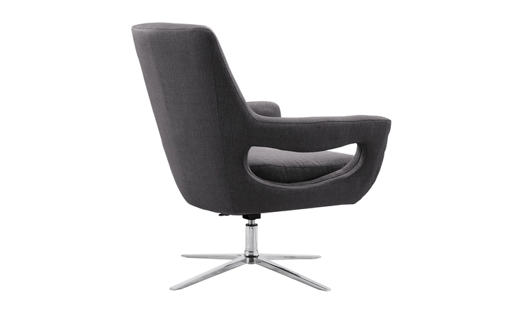 LCQUCHGR QUINN CONTEMPORARY ADJUSTABLE SWIVEL ACCENT CHAIR IN POLISHED CHROME FINISH WITH GRAY FABRIC ARMEN LIVING  LCQUCHGR