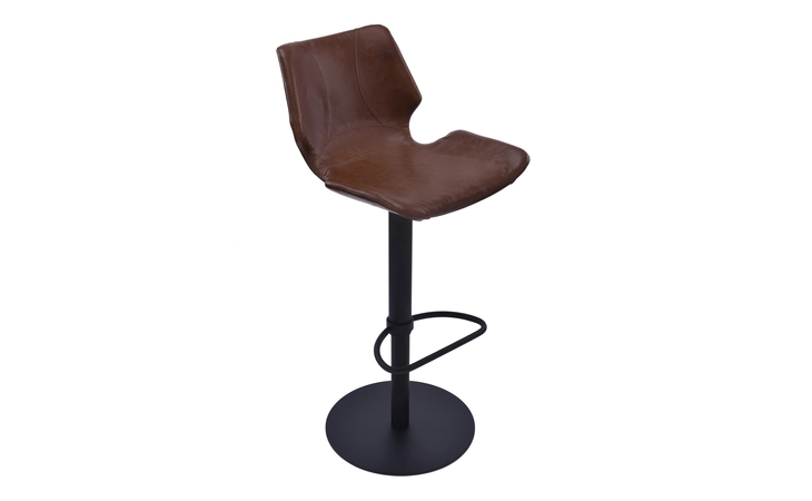 LCZUBAVCBL ZUMA ADJUSTABLE SWIVEL METAL BARSTOOL IN VINTAGE COFFEE FAUX LEATHER AND BLACK METAL FINISH ARMEN LIVING  LCZUBAVCBL