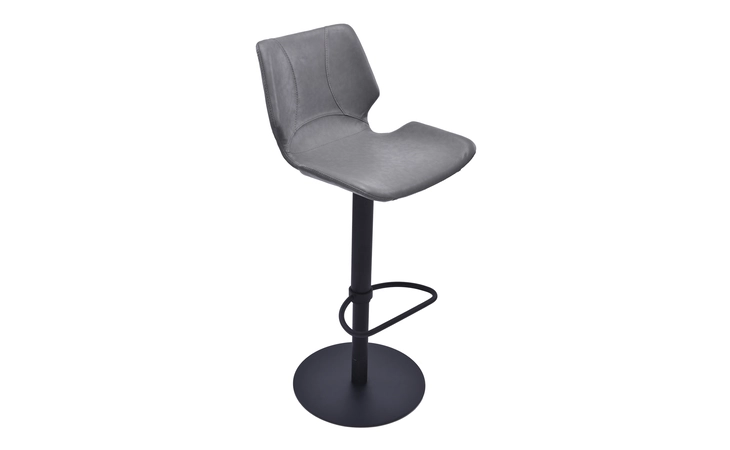 LCZUBAVGBL ZUMA ADJUSTABLE SWIVEL METAL BARSTOOL IN VINTAGE GRAY FAUX LEATHER AND BLACK METAL FINISH ARMEN LIVING  LCZUBAVGBL