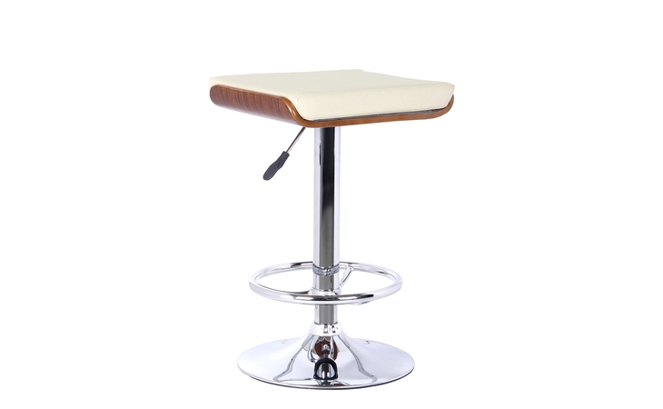LCJABACRWA JAVA BARSTOOL IN CHROME FINISH WITH WALNUT WOOD AND CREAM FAUX LEATHER ARMEN LIVING  LCJABACRWA