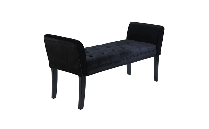 LC0845BEBL  CHATHAM BENCH IN BLACK VELVET