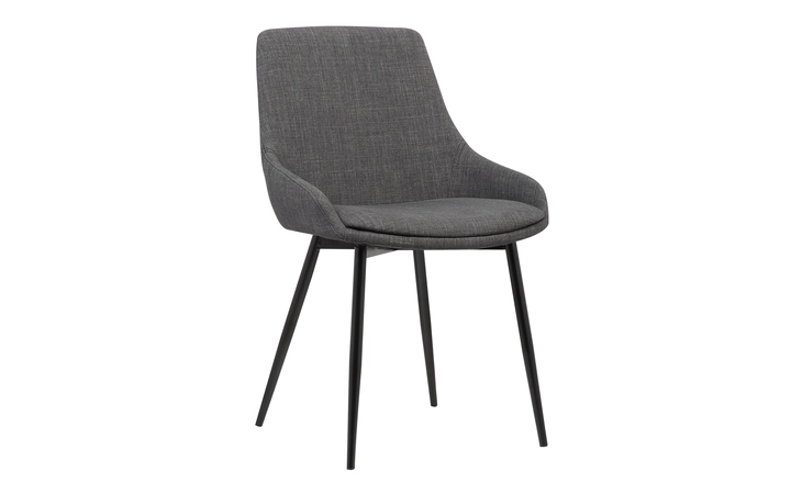 LCMICHCH  MIA CONTEMPORARY DINING CHAIR IN CHARCOAL FABRIC WITH BLACK POWDER COATED METAL LEGS