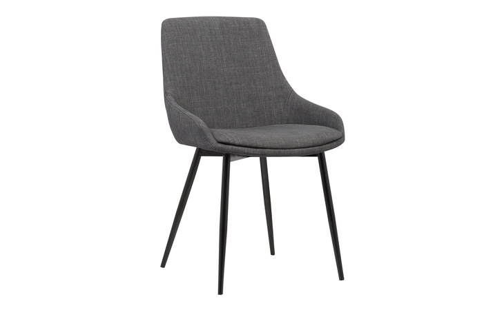 LCMICHCH MIA CONTEMPORARY DINING CHAIR IN CHARCOAL FABRIC WITH BLACK POWDER COATED METAL LEGS ARMEN LIVING  LCMICHCH