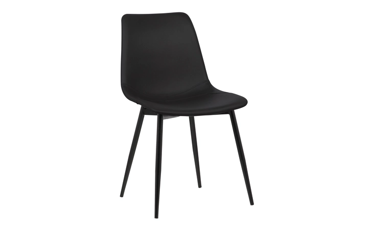 LCMOCHBLACK  MONTE CONTEMPORARY DINING CHAIR IN BLACK FAUX LEATHER WITH BLACK POWDER COATED METAL LEGS