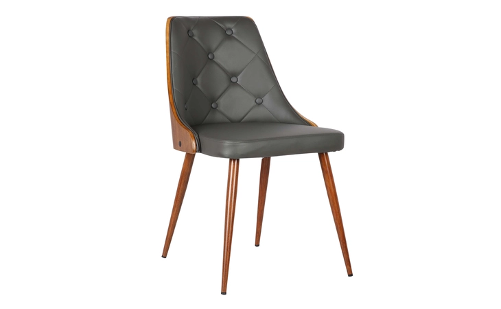 LCLLSIWAGRAY LILY MID-CENTURY DINING CHAIR IN WALNUT FINISH AND GRAY FAUX LEATHER ARMEN LIVING  LCLLSIWAGRAY