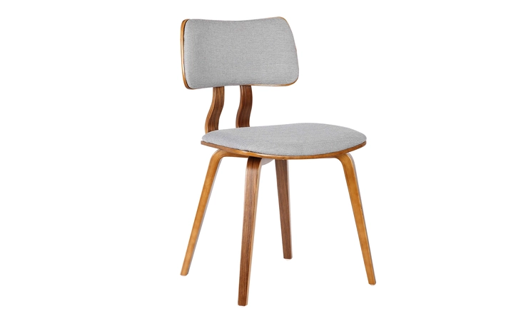 LCJASIWAGRAY JAGUAR MID-CENTURY DINING CHAIR IN WALNUT WOOD AND GRAY FABRIC ARMEN LIVING  LCJASIWAGRAY