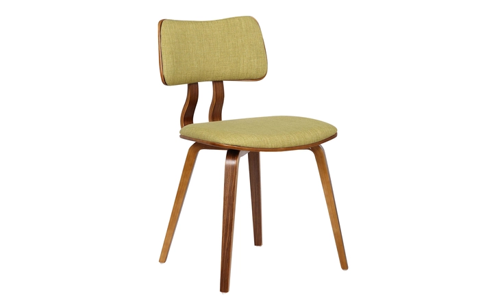 LCJASIWAGREEN JAGUAR MID-CENTURY DINING CHAIR IN WALNUT WOOD AND GREEN FABRIC ARMEN LIVING  LCJASIWAGREEN