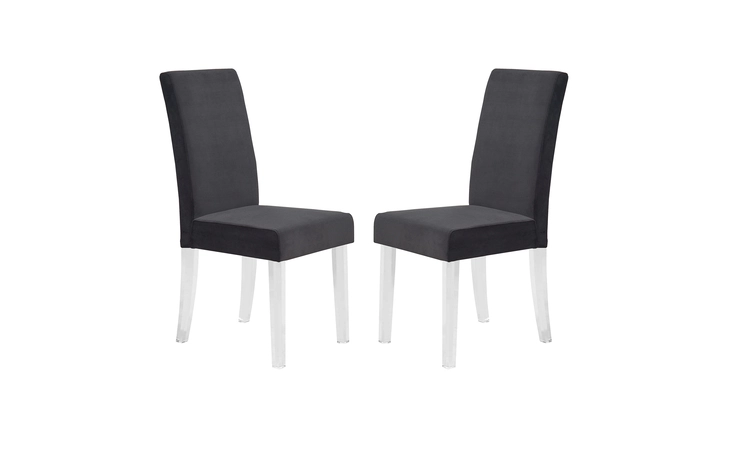 LCDACHBL DALIA MODERN AND CONTEMPORARY DINING CHAIR IN BLACK VELVET WITH ACRYLIC LEGS - SET OF 2 ARMEN LIVING  LCDACHBL