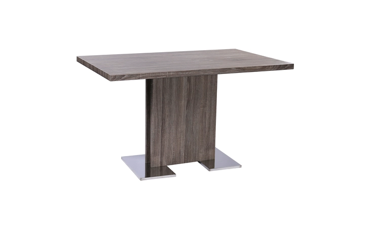 LCZEDIGRTO  ZENITH CONTEMPORARY DINING TABLE WITH BRUSHED STAINLESS STEEL BASE AND GRAY WALNUT VENEER FINISH