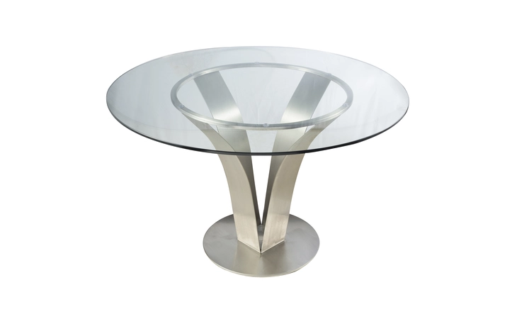 LCCLDIB201TO CLEO CONTEMPORARY DINING TABLE IN STAINLESS STEEL WITH CLEAR GLASS ARMEN LIVING  LCCLDIB201TO