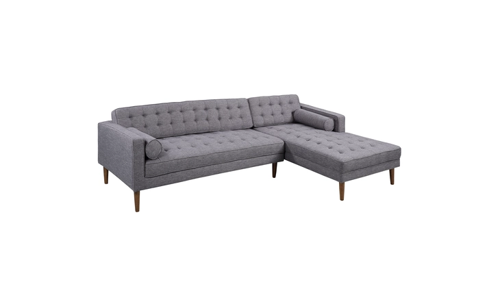 LCELCHDGRI ELEMENT RIGHT-SIDE CHAISE SECTIONAL IN DARK GRAY LINEN AND WALNUT LEGS ARMEN LIVING  LCELCHDGRI