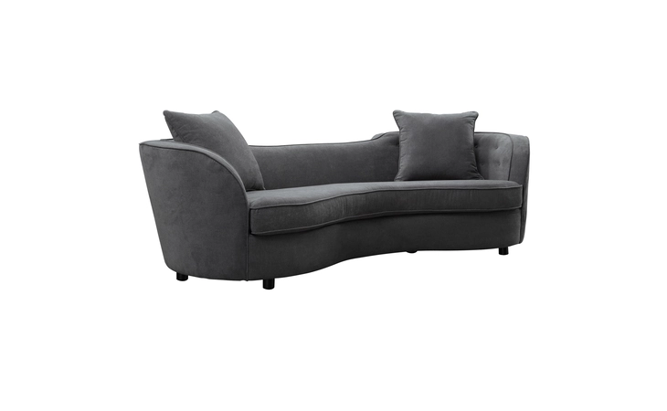 LCPA3GREY PALISADE CONTEMPORARY SOFA IN GRAY VELVET WITH BROWN WOOD LEGS ARMEN LIVING  LCPA3GREY