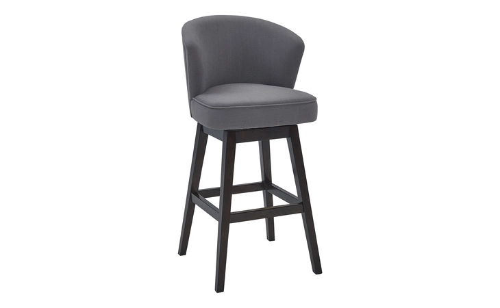 LCBDBAESGR26 BRANDY 26 COUNTER HEIGHT SWIVEL GRAY FABRIC AND ESPRESSO WOOD BAR STOOL ARMEN LIVING  LCBDBAESGR26