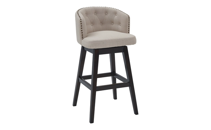 LCCIBAESTN30 CELINE 30 BAR HEIGHT SWIVEL TAN FABRIC AND ESPRESSO WOOD BAR STOOL ARMEN LIVING  LCCIBAESTN30