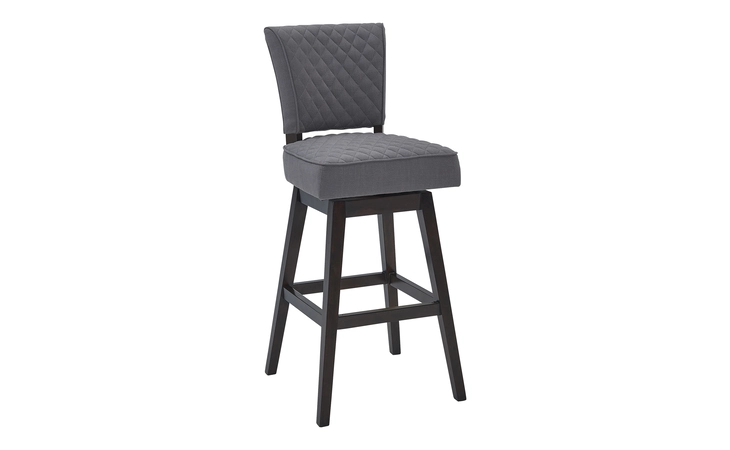LCGIBAESGR26  GIA 26 COUNTER HEIGHT SWIVEL GRAY FABRIC AND ESPRESSO WOOD BAR STOOL