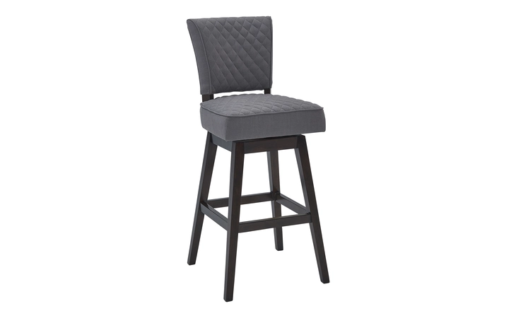 LCGIBAESGR26 GIA 26 COUNTER HEIGHT SWIVEL GRAY FABRIC AND ESPRESSO WOOD BAR STOOL ARMEN LIVING  LCGIBAESGR26
