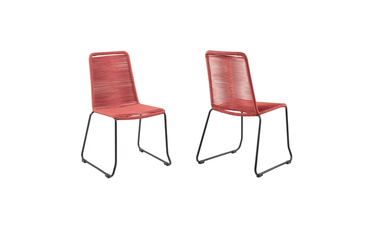 LCSHSIBRK SHASTA OUTDOOR METAL AND ROPE STACKABLE DINING CHAIR - SET OF 2 ARMEN LIVING  LCSHSIBRK