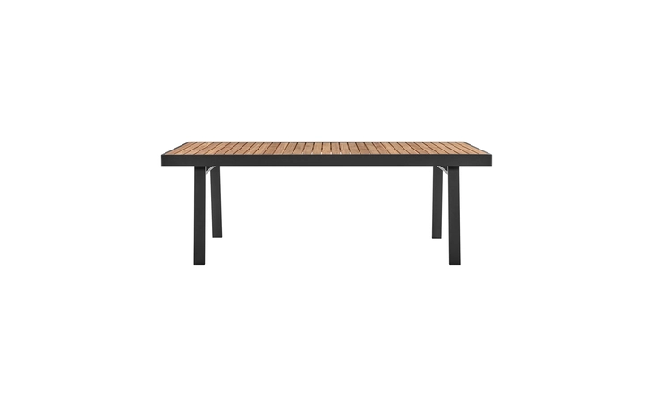 LCNODIGR NOFI OUTDOOR PATIO DINING TABLE IN CHARCOAL FINISH WITH TEAK WOOD TOP ARMEN LIVING  LCNODIGR