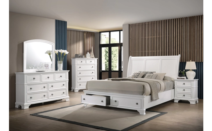 B6077W-K-HB Platform KING BED